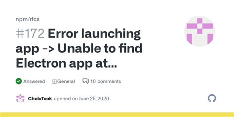 unable to find electron app at